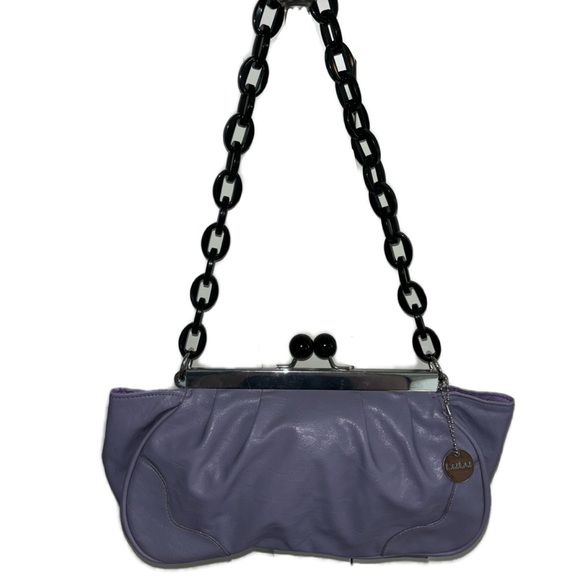 Lulu Guinness Handbags - LULU by Lulu Guinness Lilac Shoulder Bag With Chunky Chain
